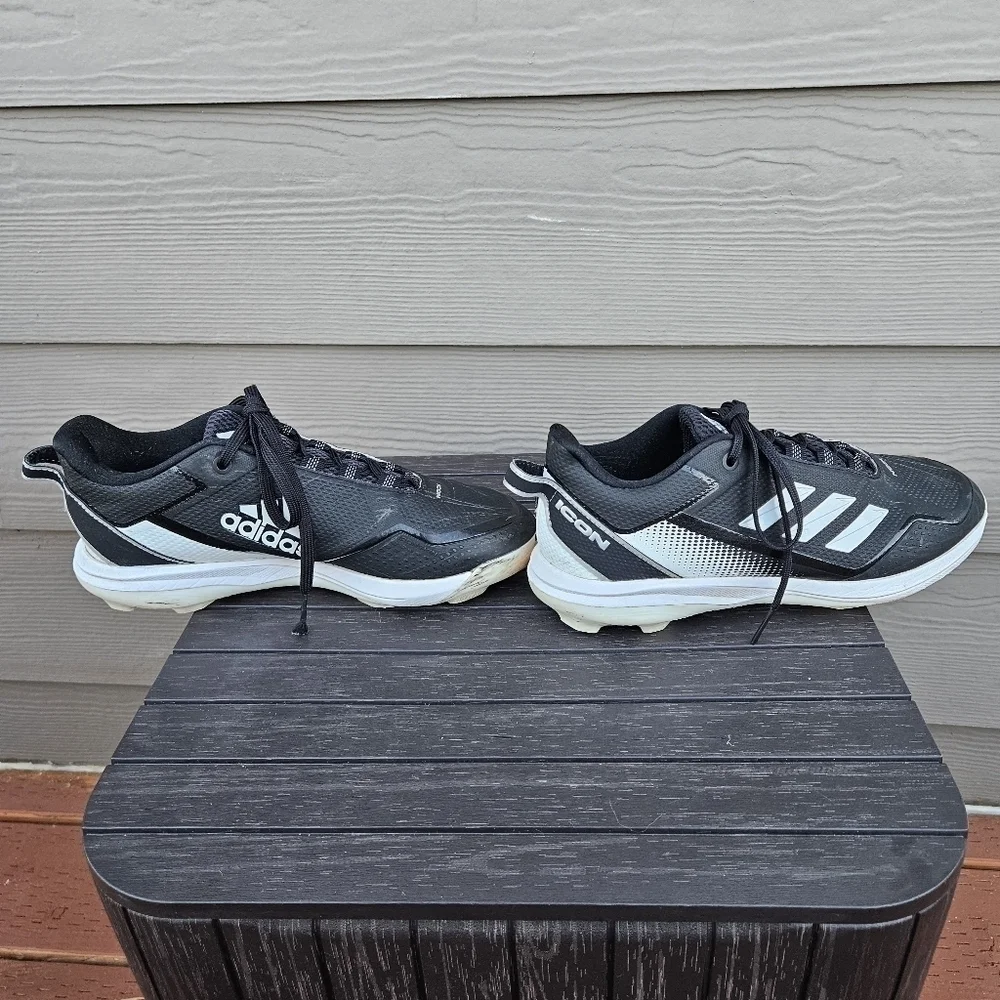 Adidas Icon Black and White Baseball Cleats Shoes 753001 Men's Size 6.5
